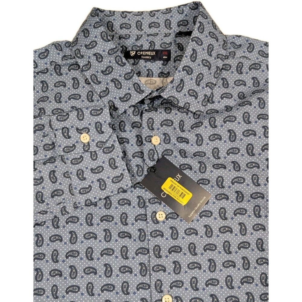 NWT Daniel Cremieux XXL Blue Paisley Shirt Long Sleeve 2XL Cotton Casual NEW